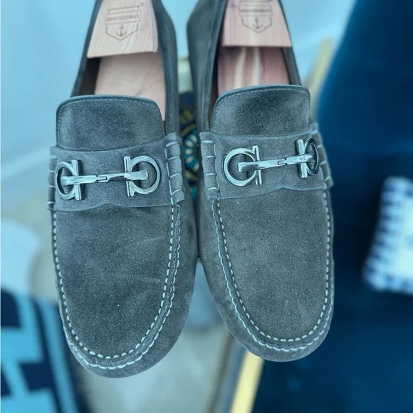 Salvatore Ferragamo | Shoes | Ferragamo Gray Gancini Loafers  display picture 1